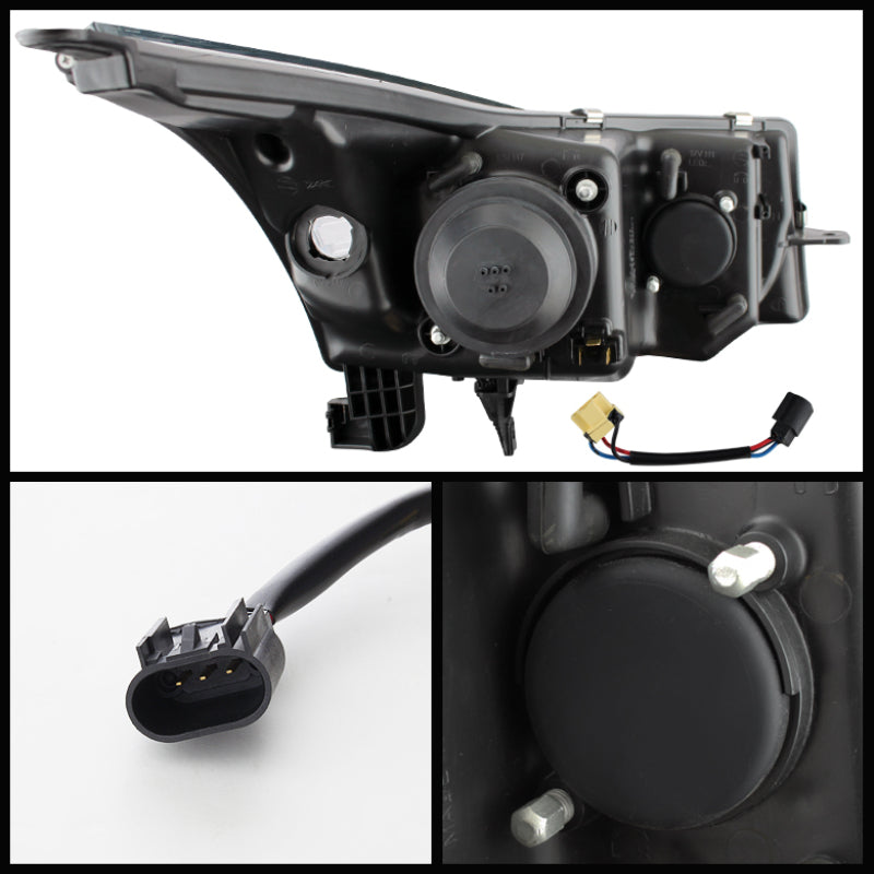 Spyder Chevy Cruze 11-14 Projector Headlights Light Tube DRL Blk PRO-YD-CCRZ11-LTDRL-BK SPYDER