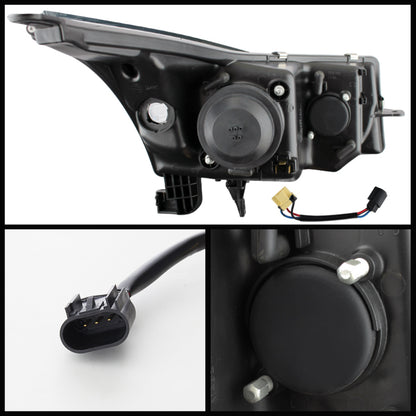 Spyder Chevy Cruze 11-14 Projector Headlights Light Tube DRL Blk PRO-YD-CCRZ11-LTDRL-BK SPYDER