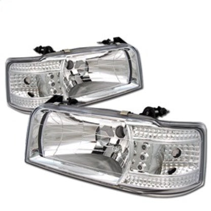 Spyder Ford F150 92-96/Ford Bronco 92-96 1PC LED ( LEDs)Crystal Headlights Chrm HD-YD-FB92-1PC-C SPYDER