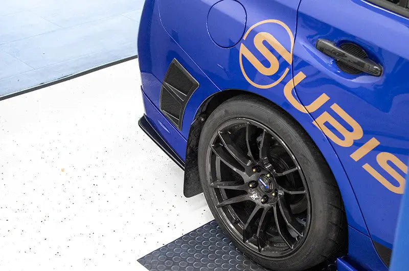 OLM Paint Matched/Gloss Black Rear Bumper Lip - World Rally Blue - 2015-2021 Subaru WRX / STI