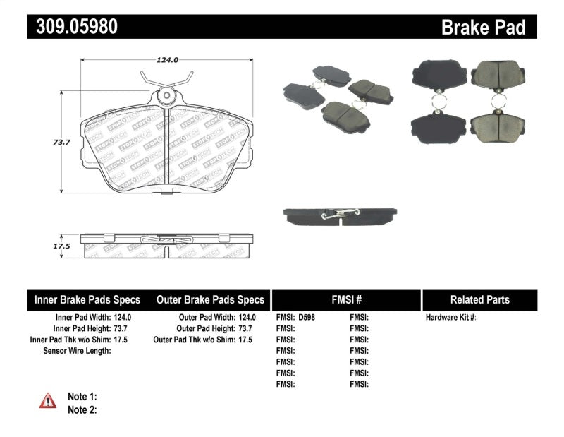 StopTech Performance Brake Pads Stoptech