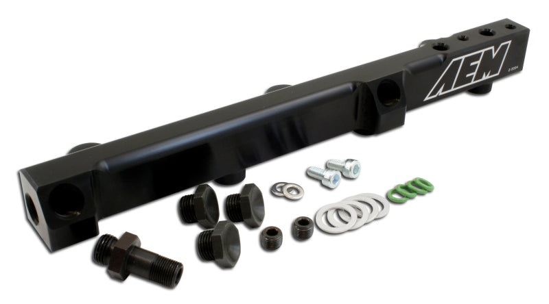 AEM 90-93 Accord DX/LX/SE/EX & 92-01 Prelude S/Si/Si VTEC Black Fuel Rail AEM