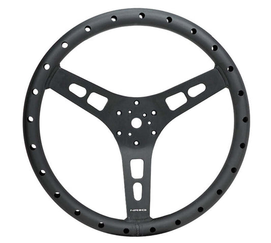 NRG Innovations 350mm Lightweight Aluminum Steering Wheel - Aluminum - Matte Black Aluminum – RST-025MB-1