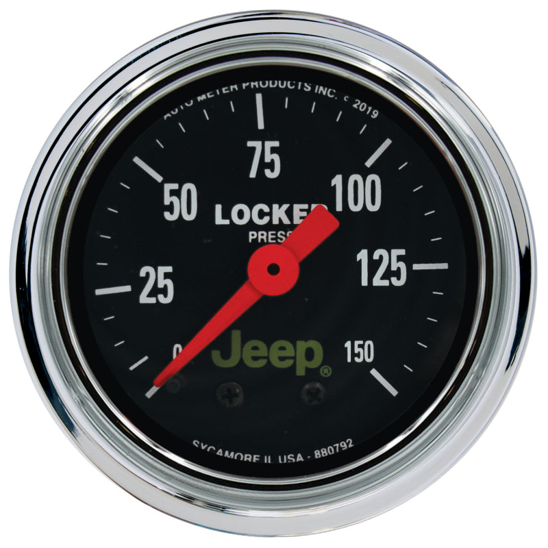 Autometer Jeep 2-1/16in 150 PSI Mechanical Air Locker Gauge 880792