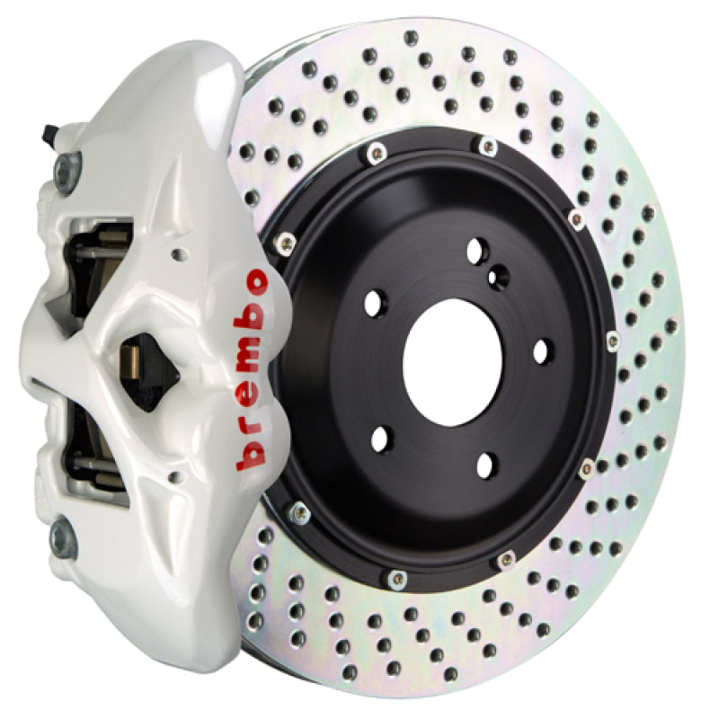 Brembo 15-18 M3 (CC Brake Eqpt) Rr GT BBK 4Pis Cast 380x28 2pc Rotor Drilled-White