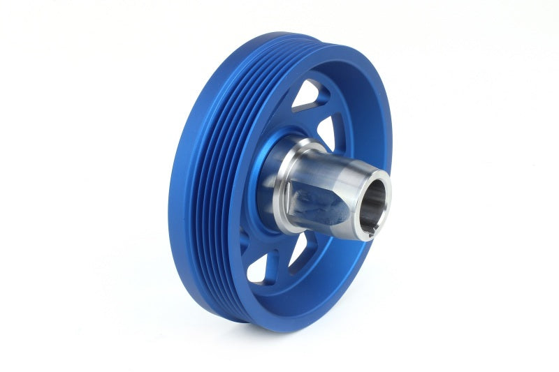 Perrin 19-21 Subaru WRX / 16-18 Forester Lightweight Crank Pulley (FA/FB Engines w/Large Hub) - Blue Perrin Performance