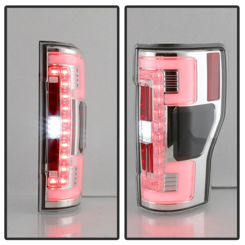 Spyder 17-18 Ford F-250 SD (w/Blind Spot Sensor) LED Tail Lights - Chrm (ALT-YD-FS17BS-LED-C) SPYDER