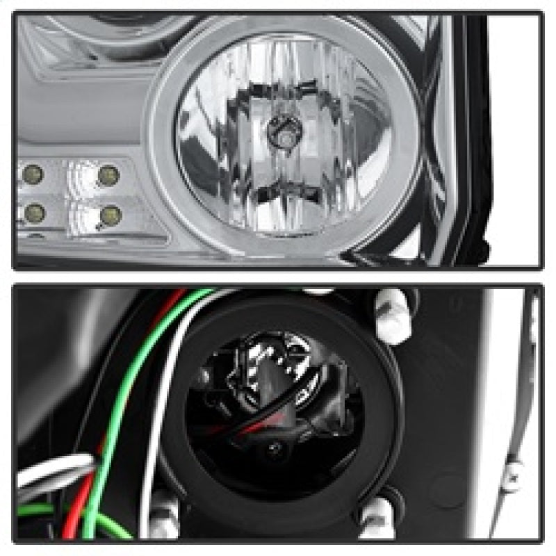 Spyder GMC Sierra 14-16 Projector Headlights Light Bar DRL Chrm PRO-YD-GS14V2-LBDRL-C SPYDER