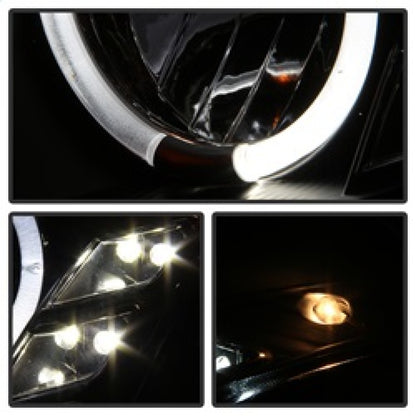 Spyder Infiniti G35 03-07 2DR Projector Halogen - LED Halo DRL Blk High H4 PRO-YD-IG35032D-DRL-BK SPYDER