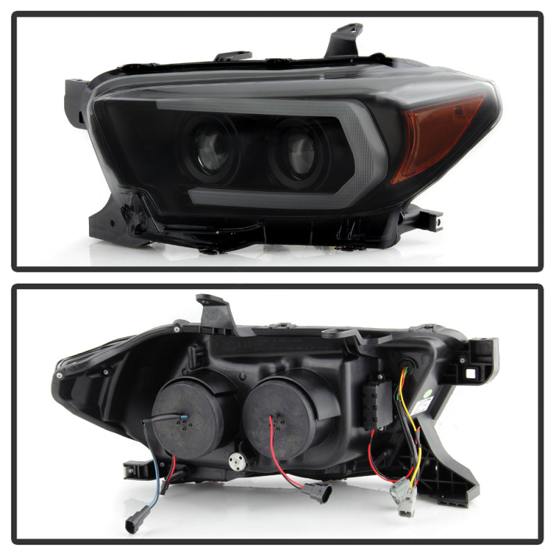 Spyder Toyota Tacoma 16-18 (TRD Model Only) Projector Headlights Black Smoke PRO-YD-TT16V1-SEQ-BSM SPYDER