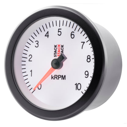 Autometer Stack Sport 88mm 0-10K RPM Tachometer - White ST100-010W