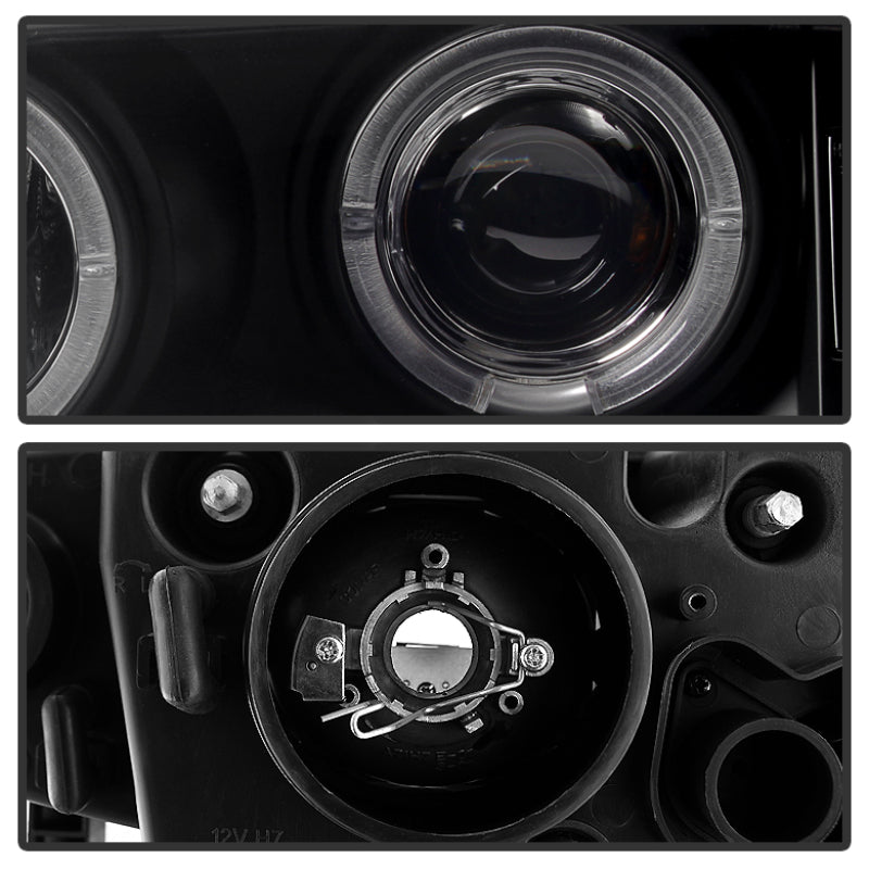 Spyder BMW E46 3-Series 02-05 4DR Projector Headlights 1PC LED Halo Blk PRO-YD-BMWE4602-4D-AM-BK SPYDER