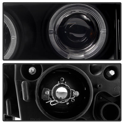 Spyder BMW E46 3-Series 02-05 4DR Projector Headlights 1PC LED Halo Blk PRO-YD-BMWE4602-4D-AM-BK SPYDER