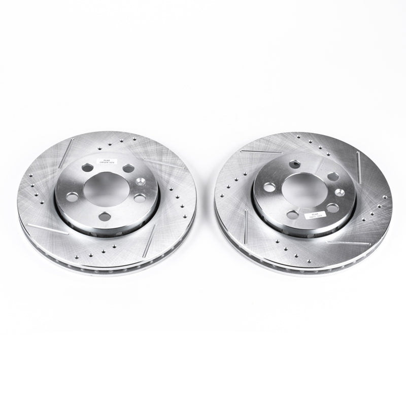 Power Stop 00-06 Audi TT Quattro Rear Evolution Drilled & Slotted Rotors - Pair PowerStop