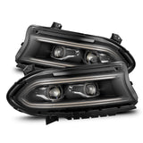 AlphaRex 880599 15-23 Dodge Charger LUXX-Series LED Proj Headlights Black w/Activtn Lgt & Seq.Sig / SB DRL