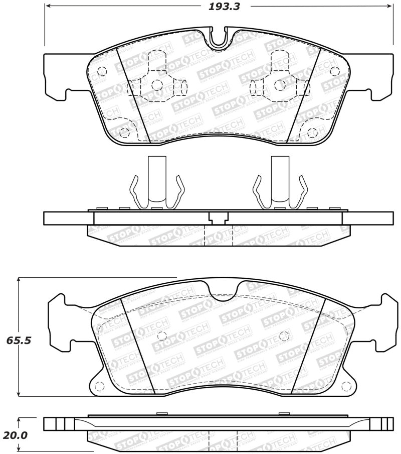 StopTech Premium Ceramic Front Brake Pads - 308.16290 Stoptech