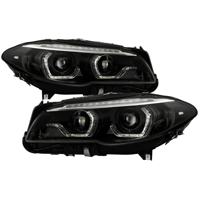 Spyder BMW 5 Series F10 11-13 Xenon/HID AFS Projector Headlights - Black PRO-YD-BMWF10HIDAFS-SEQ-BK SPYDER