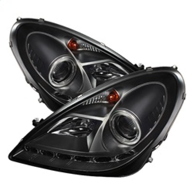 Spyder Mercedes Benz SLK 05-10 Projector Headlights Halogen Model- DRL Blk PRO-YD-MBSLK05-DRL-BK SPYDER