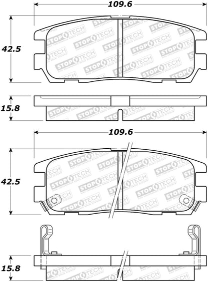 StopTech Premium Ceramic Front Brake Pads - 308.05800 Stoptech