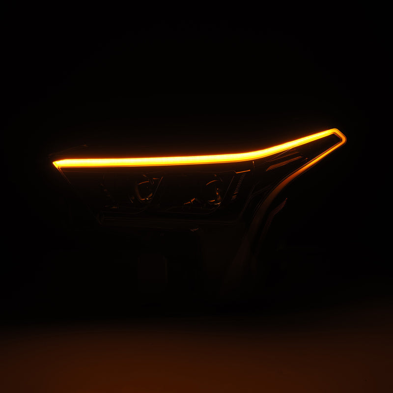 AlphaRex 880873 22-23 Toyota Tundra LUXX-Series Headlights Alpha-Black w/Amber DRL - Req 810029 OR 810030