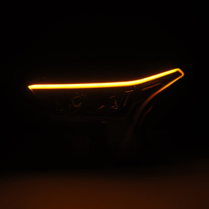 AlphaRex 880873 22-23 Toyota Tundra LUXX-Series Headlights Alpha-Black w/Amber DRL - Req 810029 OR 810030