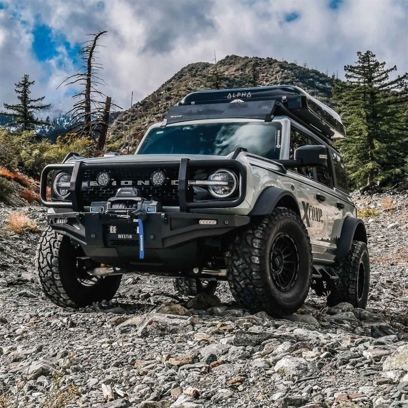 Westin 21-23 Ford Bronco (Excl. Bronco Sport) w/ XTS Front Bumper Brush Guard - Textured Black Westin