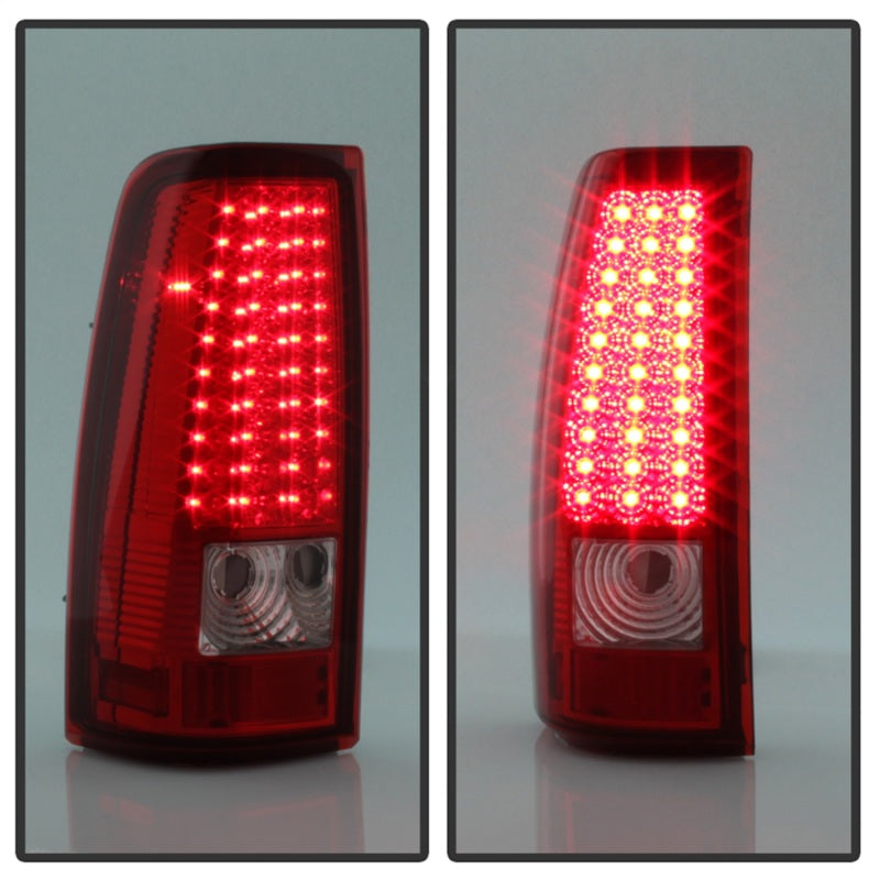 Xtune Chevy Silverado 1500/2500/3500 99-02 LED Tail Lights Red Clear ALT-ON-CS99-LED-RC SPYDER