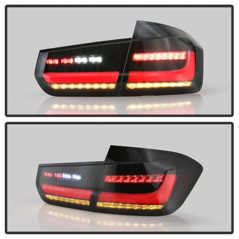 Spyder BMW 3 Series F30 2012-2018 Full LED Tail Lights (ALT-YD-BMWF3012-SEQ-BSM) - Black Smoke SPYDER