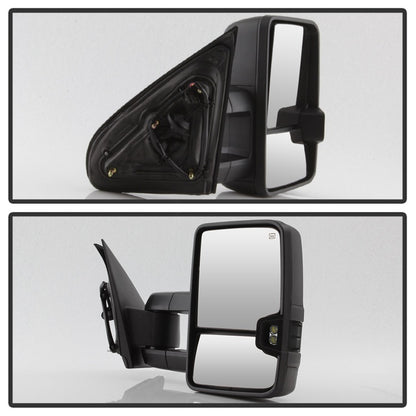 xTune Chevy Silverado 14-16 Heated Smoke LED Signal Telescoping Mirrors MIR-CSIL14S-G2-PWH-SM-SET SPYDER