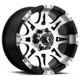 Raceline 982 Raptor 18x9in / 6x135 BP / 25mm Offset / 87.1mm Bore - Black & Machined Wheel