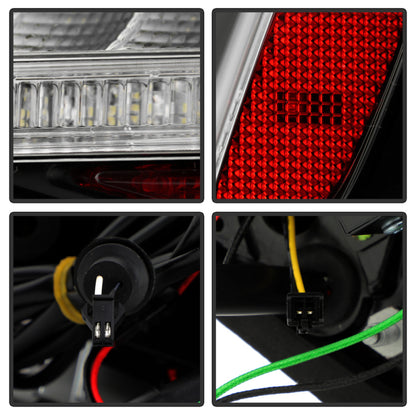 Spyder 13-16 Audi A4 4DR LED Tail Lights LED Clear Reverse Lights - Black ALT-YD-AA413-SEQ-BK SPYDER