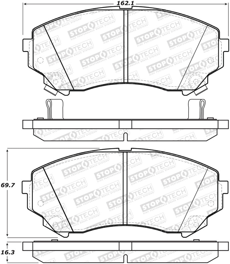 StopTech Premium Ceramic Rear Brake Pads - 308.13310 Stoptech