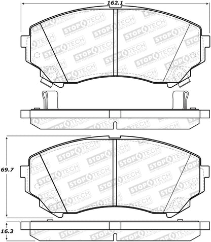 StopTech Premium Ceramic Rear Brake Pads - 308.13310 Stoptech