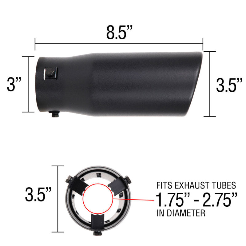 Spectre Exhaust Tip 3-1/2in. OD / Slant - Black Spectre