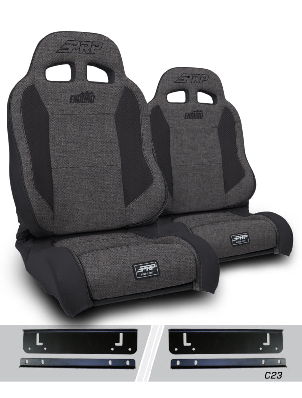 PRP 97-02 Jeep Wrangler TJ Enduro Elite Suspension Seat (Pair) - Trek Edition - Gray A89010-C23-54