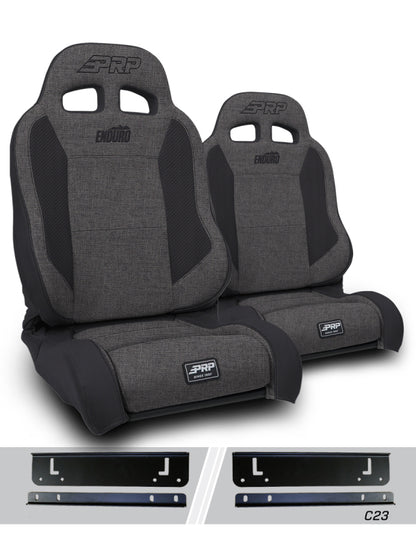 PRP 97-02 Jeep Wrangler TJ Enduro Elite Suspension Seat (Pair) - Trek Edition - Gray A89010-C23-54