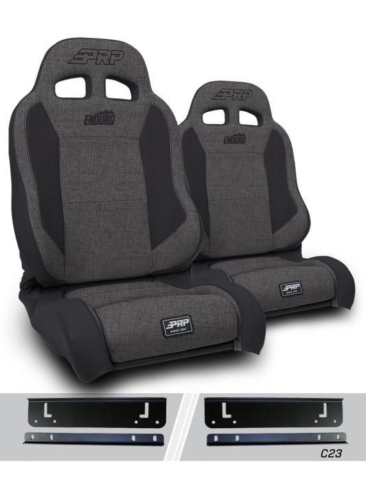 PRP 97-02 Jeep Wrangler TJ Enduro Elite Suspension Seat (Pair) - Trek Edition - Gray A89010-C23-54
