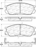 StopTech Premium Ceramic Rear Brake Pads - 308.05520