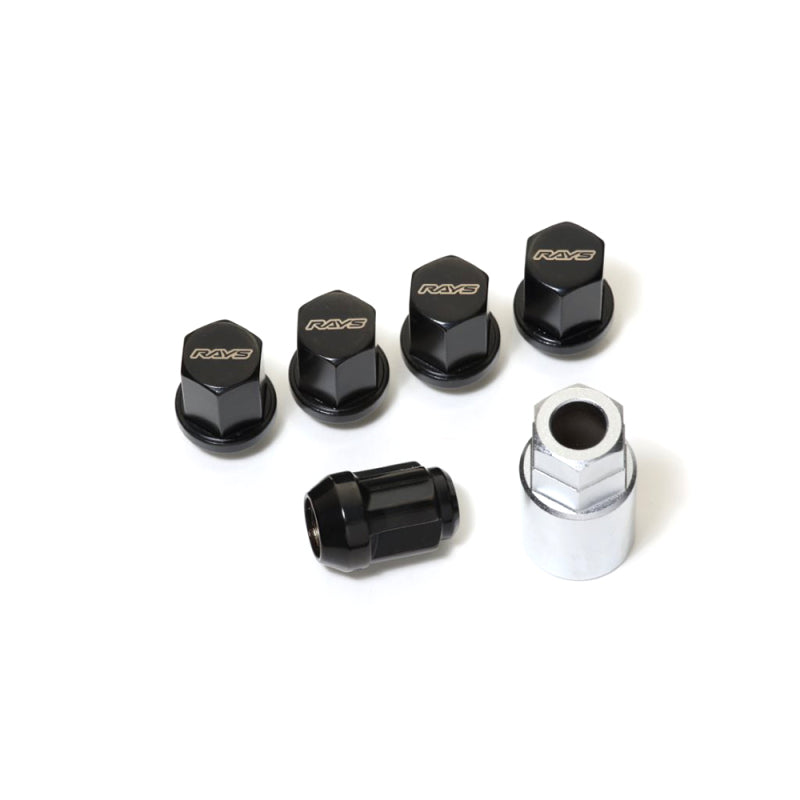 Rays 19 Hex Lock & Lug Nut Set M14 x 1.5 - Black Rays