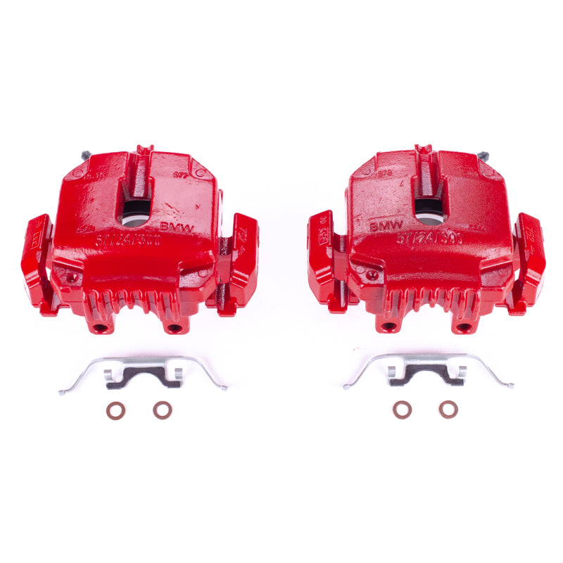Power Stop 2006 BMW 325i Front Red Calipers w/Brackets - Pair PowerStop