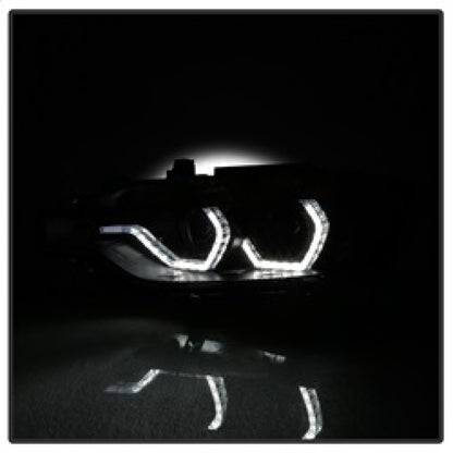 Spyder 12-14 BMW F30 3 Series 4DR Projector Headlights - LED DRL - Blk Smoke PRO-YD-BMWF3012-DRL-BSM SPYDER