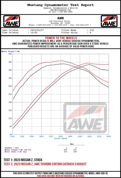 AWE 2023 Nissan Z RZ34 RWD Track Edition Catback Exhaust System w/ Chrome Silver Tips AWE Tuning