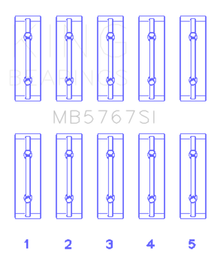 King Engine Bearings Nissan Hr15/16DE (Size +0.50mm) Main Bearing Set