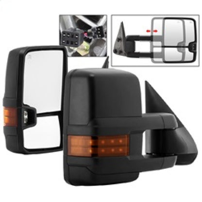 xTune Chevy Silverado 99-02 G2 Heated Amber LED Signal Telescoping Mirrors MIR-CS99S-G2-PWH-AM-SET SPYDER