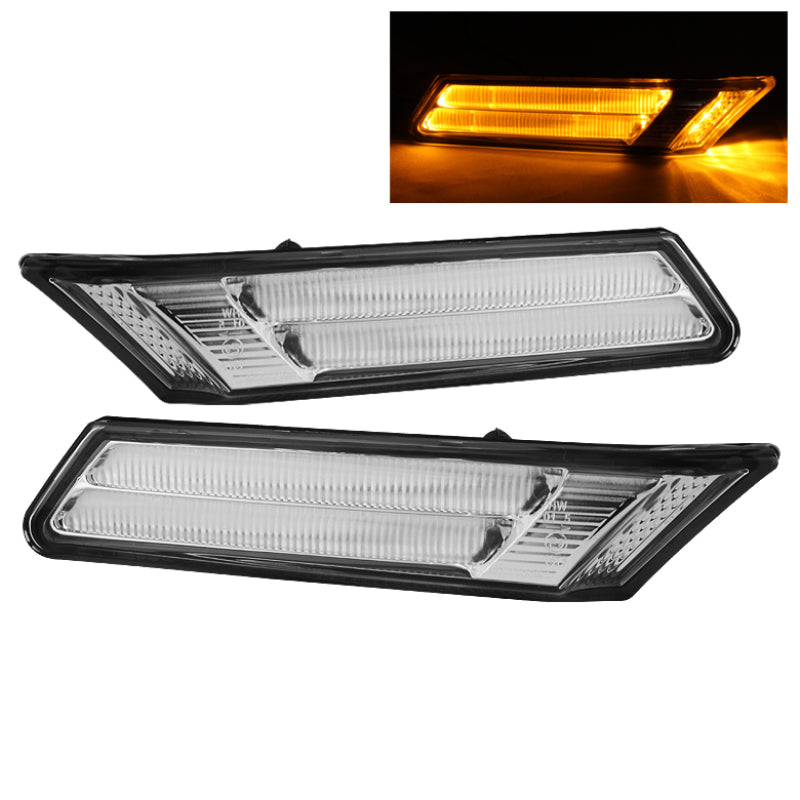 Xtune Porsche 911 997 05-07 Side Marker Light Amber LED Clear SML-ON-P99705-AMLED-C SPYDER