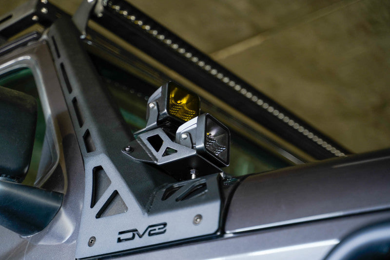 DV8 Offroad 2018+2025  Jeep Wrangler JLO A Pillar Dual Light Pod Mounts LBJL-11.