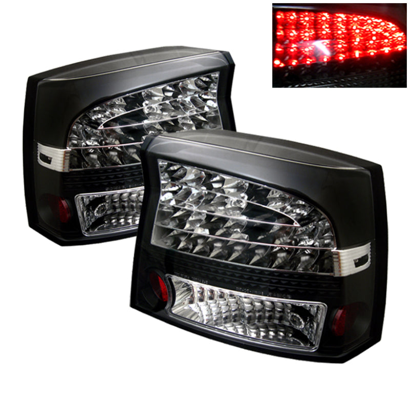 Spyder Dodge Charger 06-08 LED Tail Lights Black ALT-YD-DCH05-LED-BK SPYDER