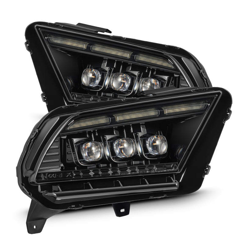 AlphaRex 880488 13-14 Ford Mustang NOVA LED Proj Headlights Alpha-Blk w/Actv Light & Seq.Sig / SB DRL