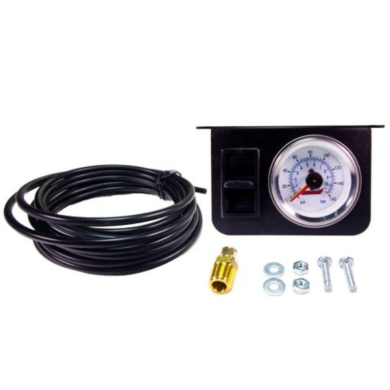 Kleinn Illuminated Dual Needle 160 PSI Dash Panel Gauge Kit w/ On/Off Switch