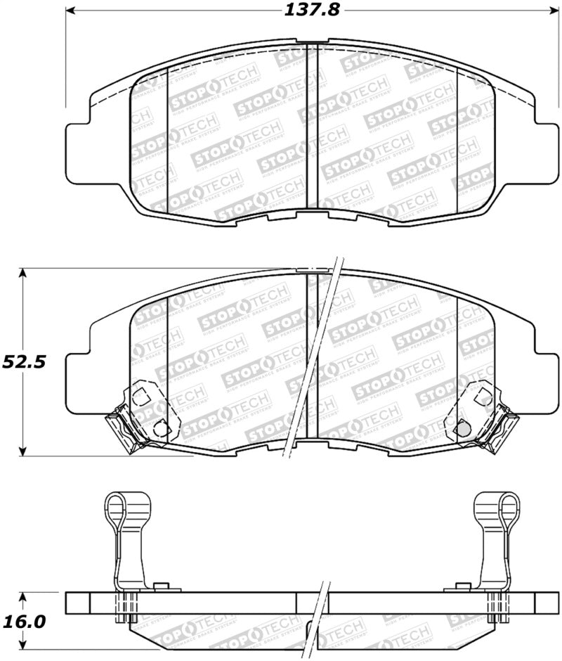 StopTech Premium Ceramic Brake Pads - 308.07641